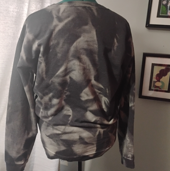 F21 Unique Tye Dye Lace Sweatshirt in Grey & Black, Sz XL - Picture 8 of 10